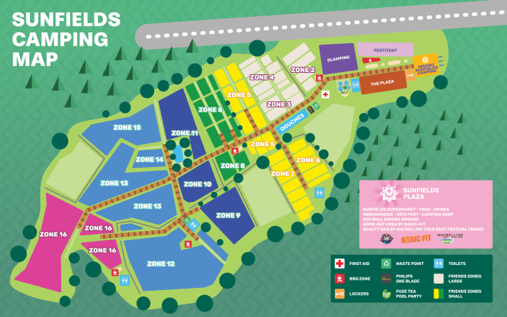 Sunfields Camping Map